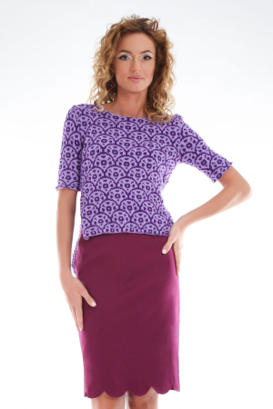 Bluza tricotata asimetrica lila [0]